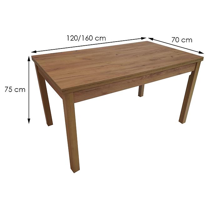 Stół rozkładany ST874 120/160x70cm Dąb Wotan