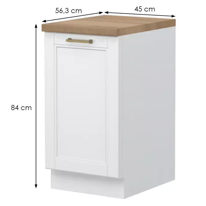 Szafka Kuchenna Tara R-45-1k/4 White Mat,2