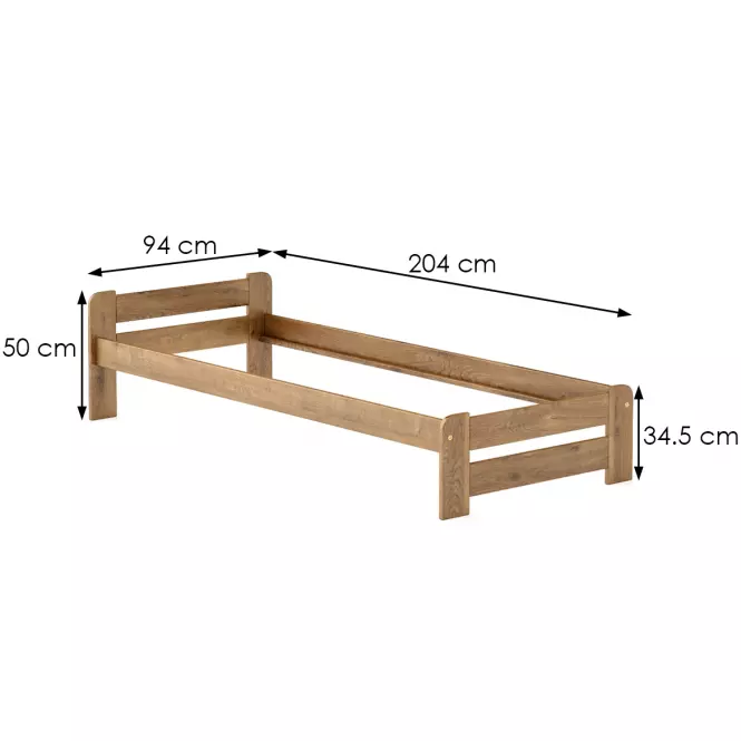 Łóżko sosna LK099–90x200 kol dąb