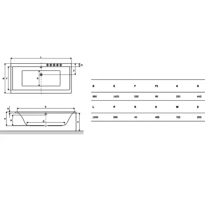 Wanna Pryzmat 150x75 WAEX.PRY15WH