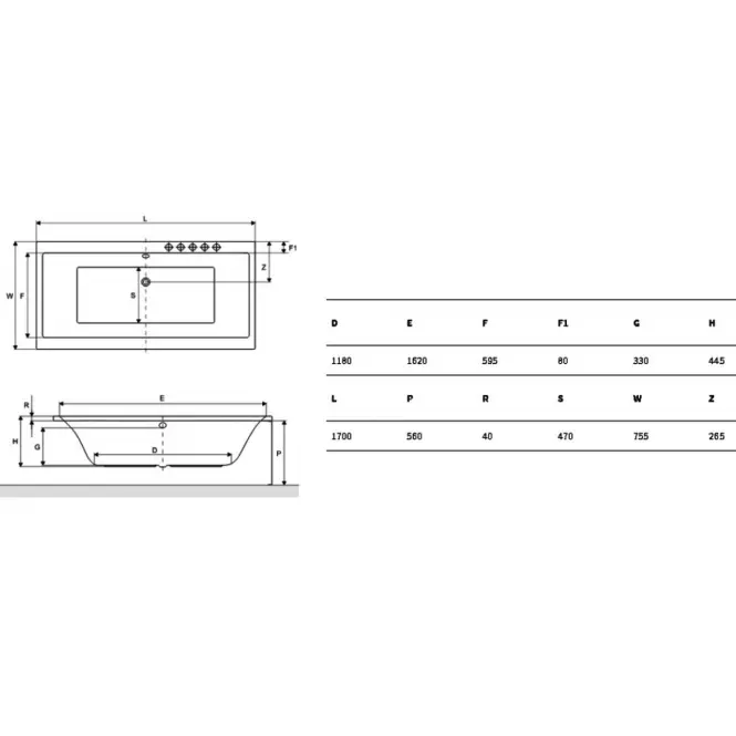 Wanna Pryzmat 170x75 WAEX.PRY17WH