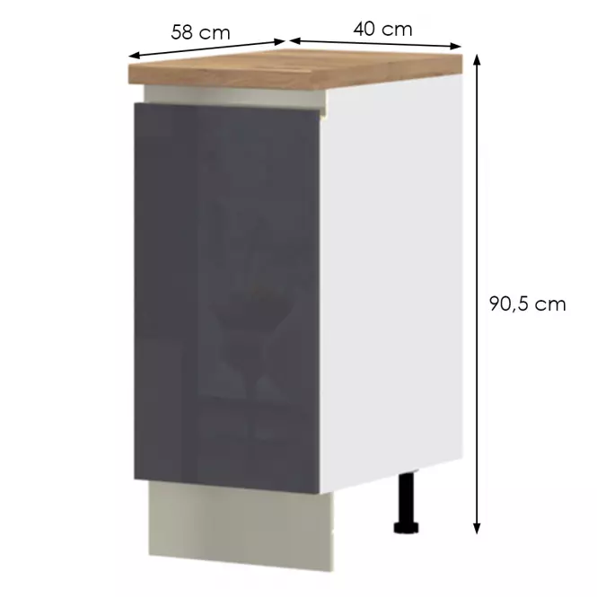 Szafka kuchenna Infinity R-40-1K/5 Anthracite