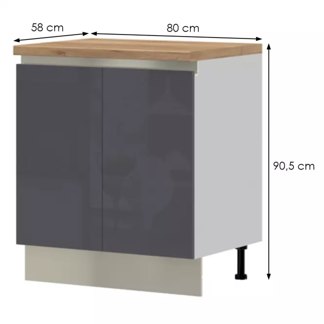 Szafka kuchenna Infinity R-80-2K/5 Anthracite