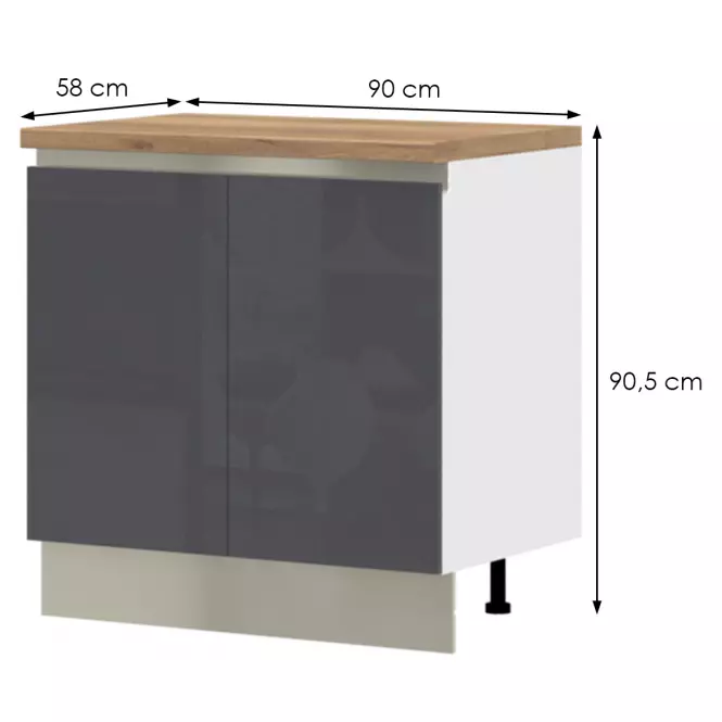 Szafka kuchenna Infinity R-90-2K/5 Anthracite