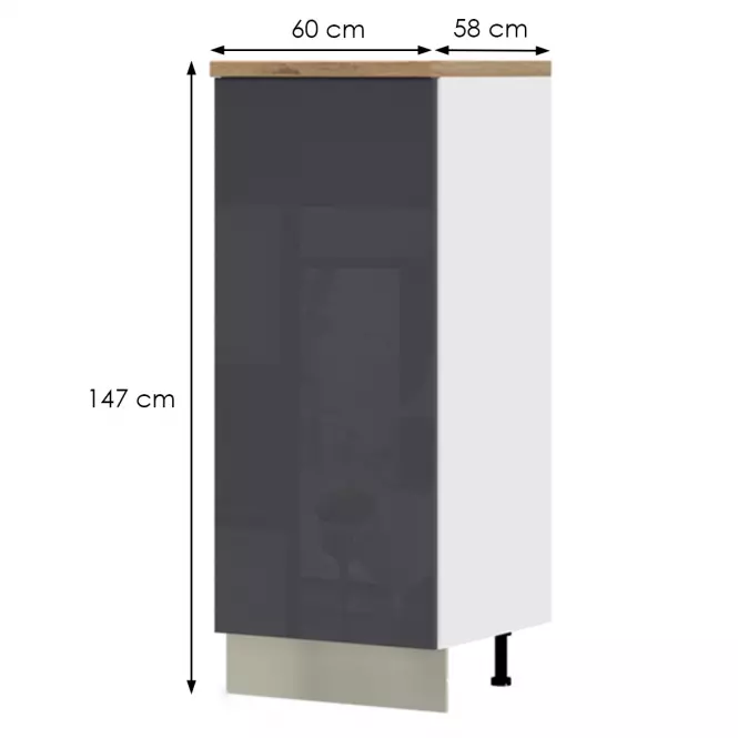 Szafka kuchenna Infinity K14-60-1KF/5 Anthracite