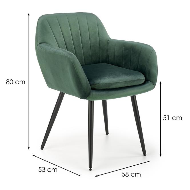 Krzesło  K429 Velvet/Metal C. Zielony