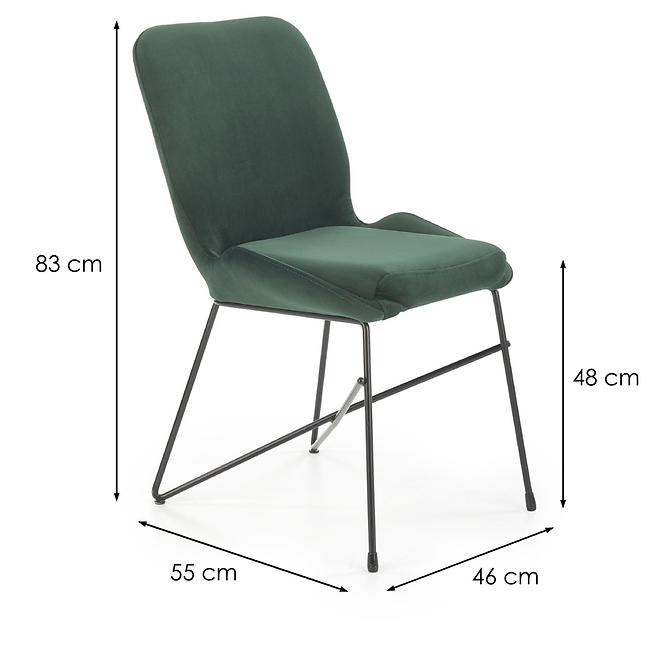 Krzesło  K454 Velvet/Metal C. Zielony