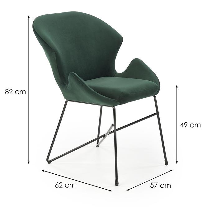 Krzesło  K458 Velvet/Metal C. Zielony