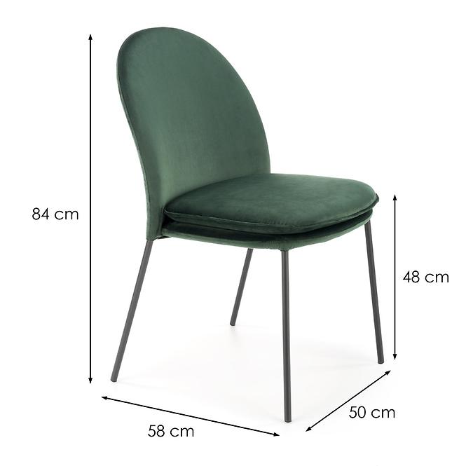 Krzesło  K443 Velvet/Metal C. Zielony