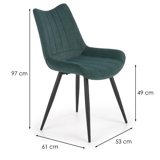 Krzesło  K388 Velvet/Metal C. Zielony