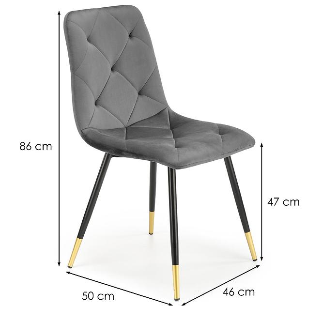 Krzesło  K438 Velvet/Metal Popiel