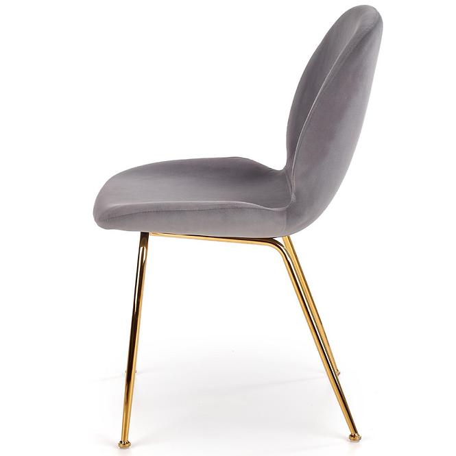 Krzesło  K381 Velvet/Chrom Popiel/Złoty