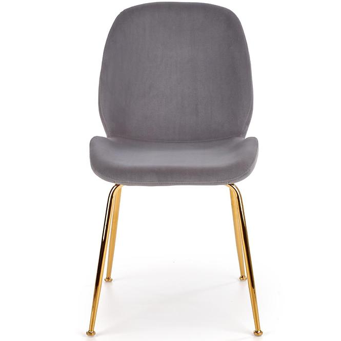 Krzesło  K381 Velvet/Chrom Popiel/Złoty