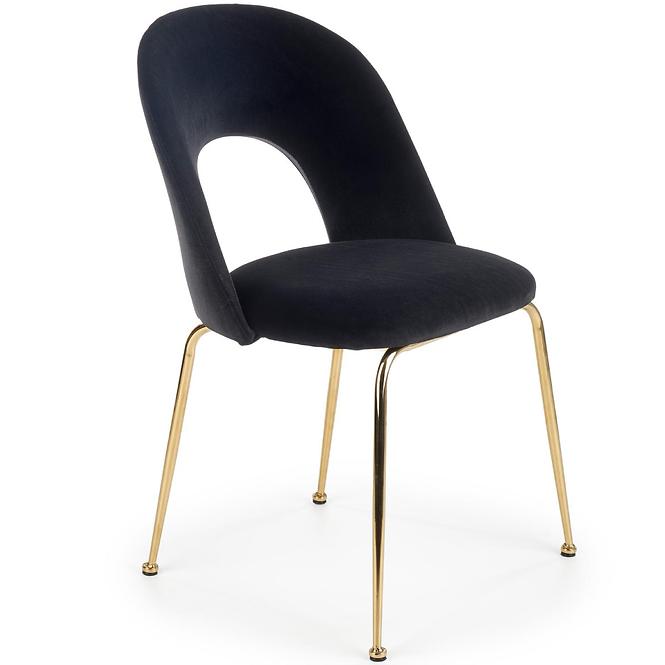 Krzesło  K385 Velvet/Chrom Czarny/Złoty