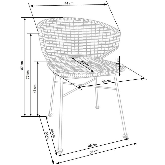 Krzesło  K407 Rattan/Metal Natural