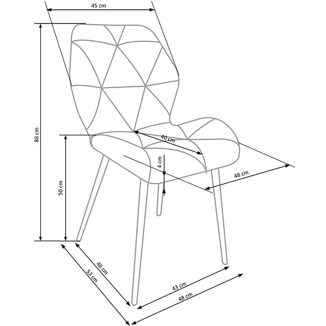 Krzesło K453 Velvet/Metal C. Zielony