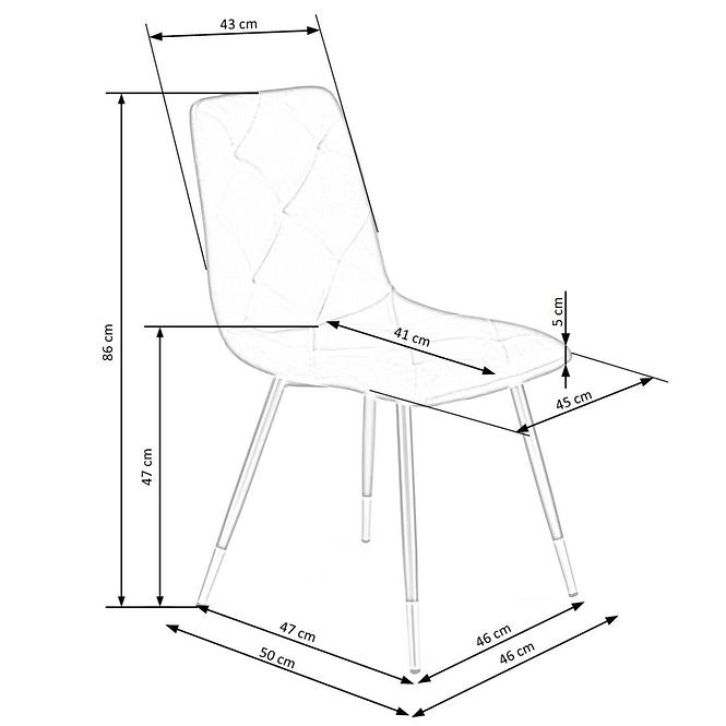 Krzesło K438 Velvet/Metal Granatowy