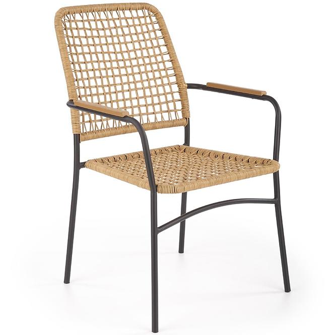Krzesło K457 Rattan/Metal Natural/Czarny