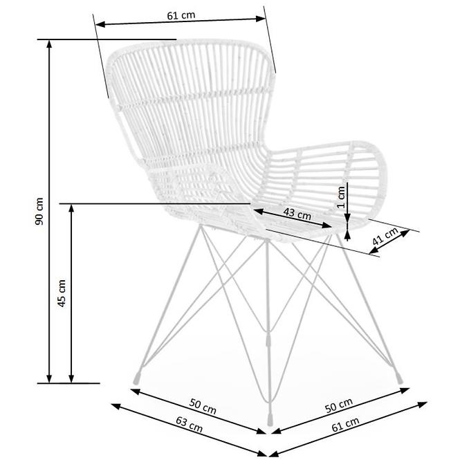 Krzesło K335 Rattan/Metal Natural