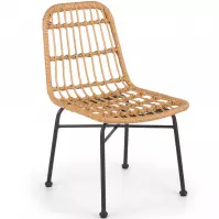 Krzesło K401 Rattan/Tkanina/Metal Natural/Czarny
