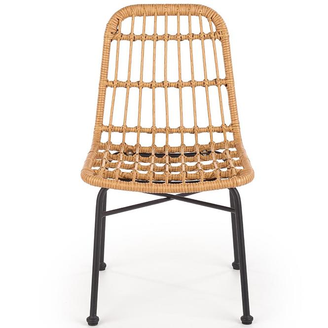 Krzesło K401 Rattan/Tkanina/Metal Natural/Czarny