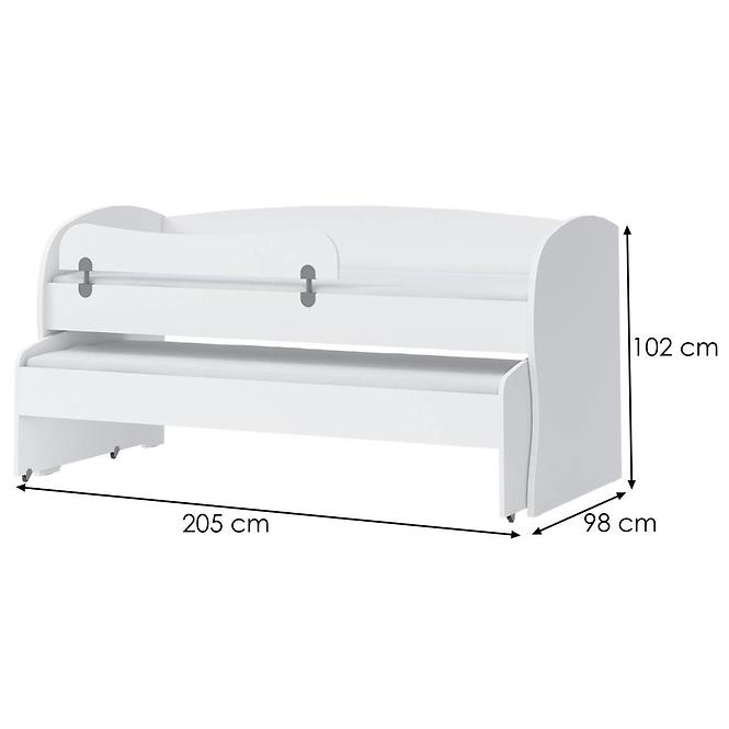 Łóżko rozkładane Kiki KRD1-BE/KI-15 white/white