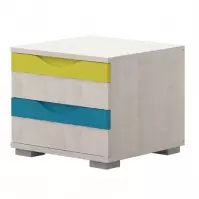 Szafka nocna JOY-NS2 polar pine/mango/lime/torquise