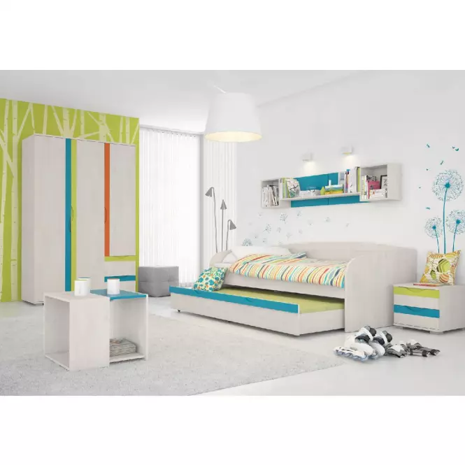 Szafka nocna JOY-NS2 polar pine/mango/lime/torquise