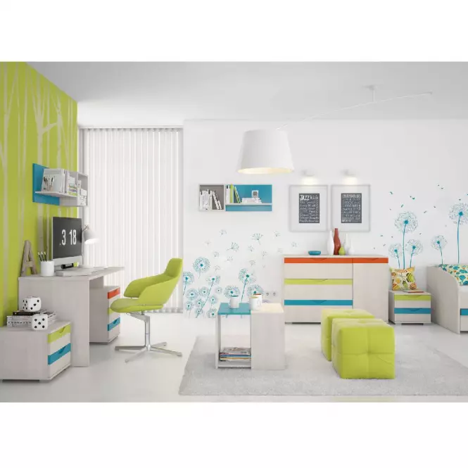 Szafka nocna JOY-NS2 polar pine/mango/lime/torquise