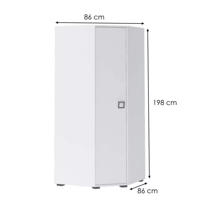 Szafa narożna 3D3S Kiki GUG-BE/KI-15 white/white