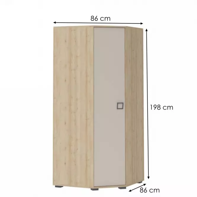 Szafa narożna 3D3S Kiki GUG-BK/KI-01 beech/sand