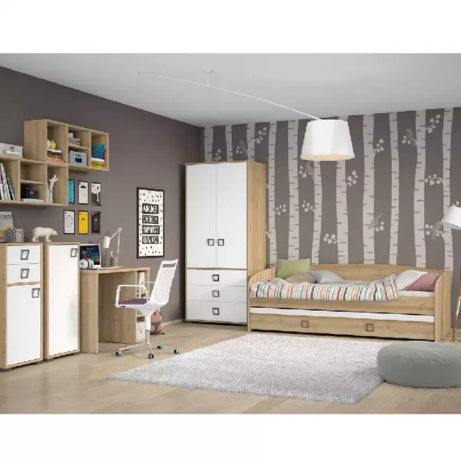 Szafa narożna 3D3S Kiki PUG-BK/KI-15 beech/white