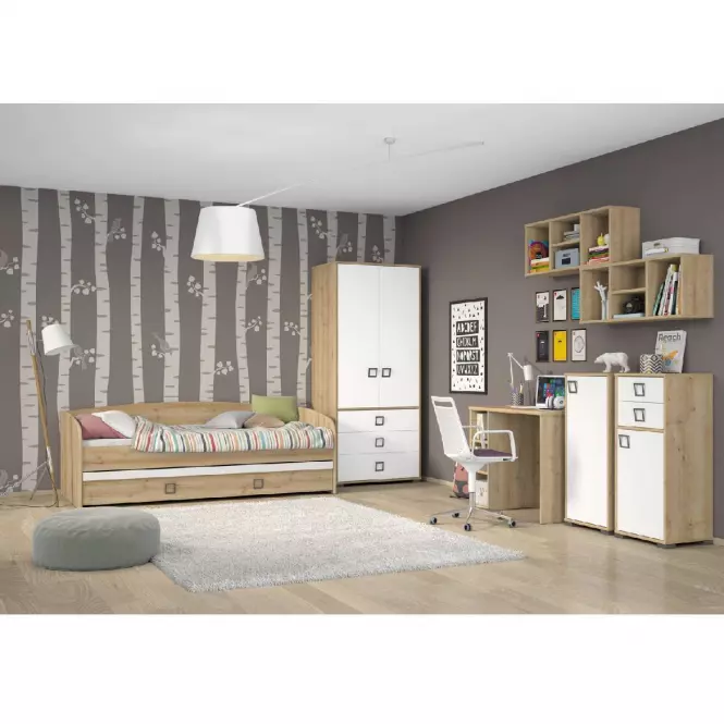 Szafa narożna 3D3S Kiki PUG-BK/KI-15 beech/white
