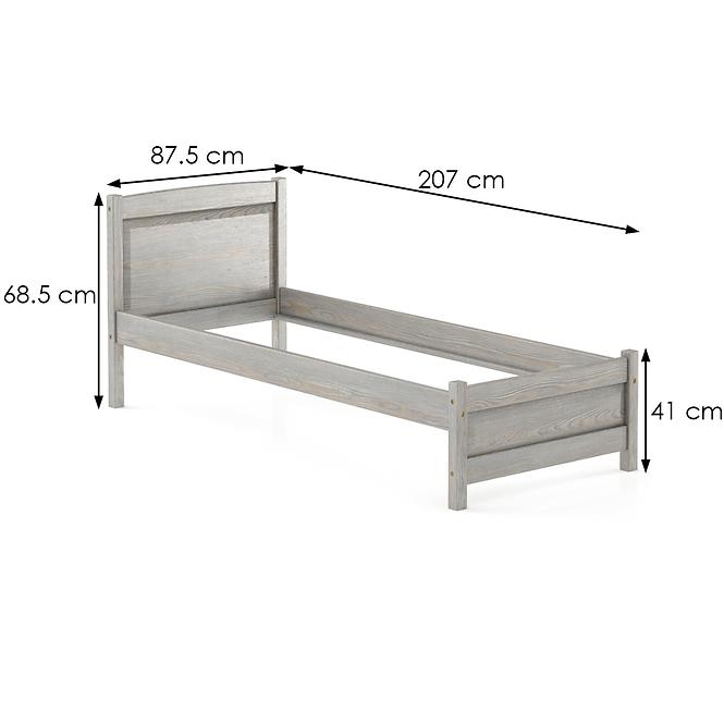 Łóżko sosna LK125–80x200 kol grey