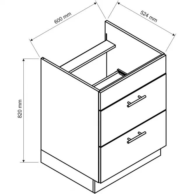 Szafka kuchenna Kate d60pc s/2 zasl biały groszek