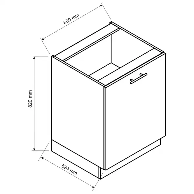 Szafka kuchenna Kate d60 pl szary mat