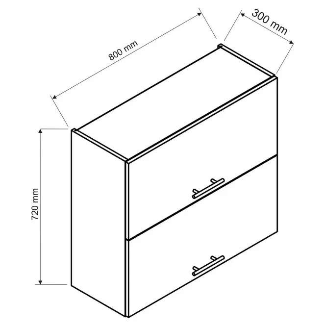 Szafka kuchenna Kate w80grf/2 czarny groszek