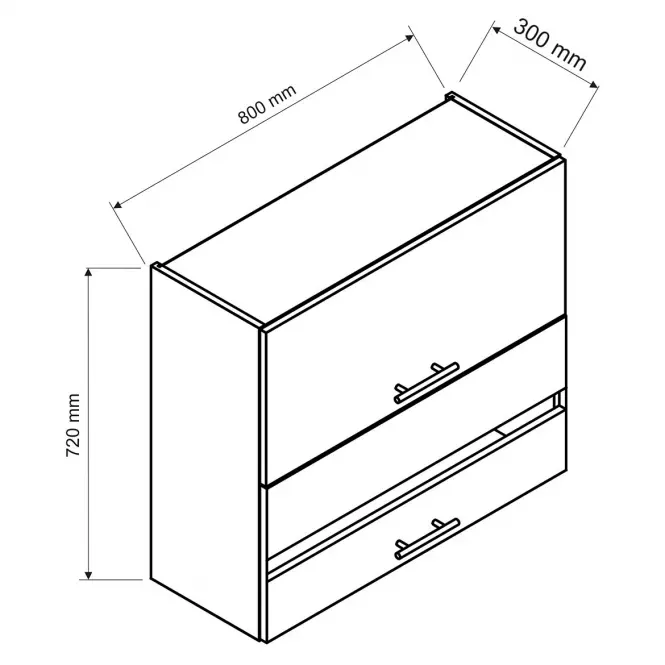 Szafka kuchenna Kate w80grf/2 sd czarny groszek