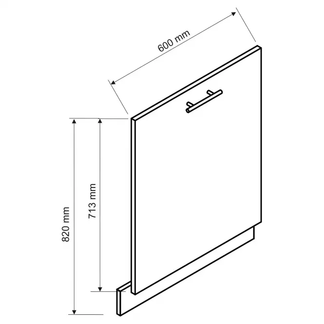 Front zmywarki Kate 60pz jasny szary mat