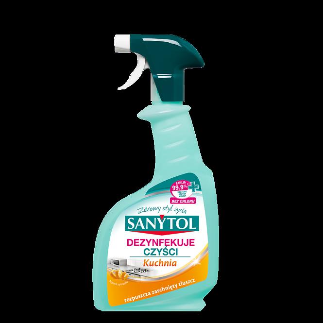 SANYTOL Spray do kuchni o zapachu cytrusów – czyści, odtłuszcza i dezynfekuje 500 ml