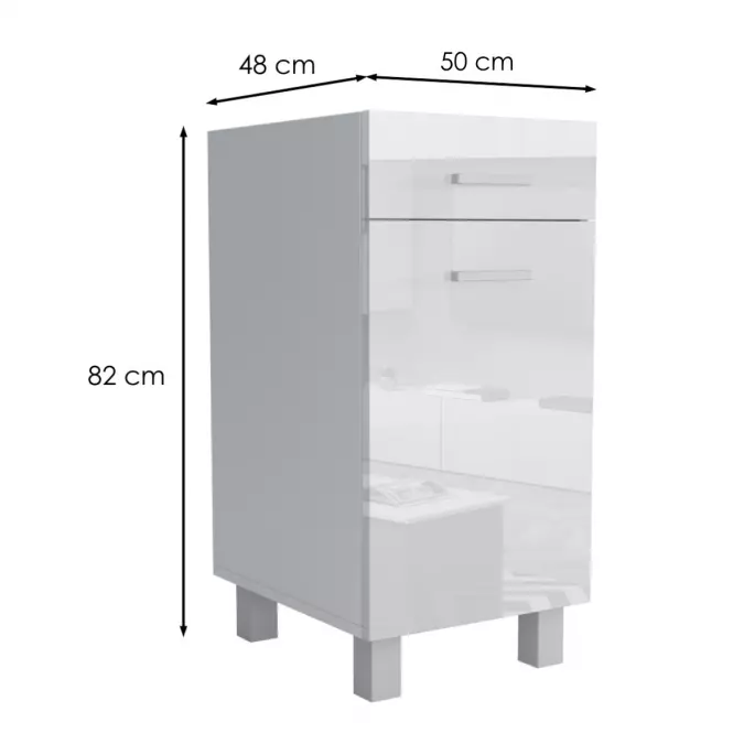 Szafka kuchenna Lucjan D1F1S 50 LUX biały,2