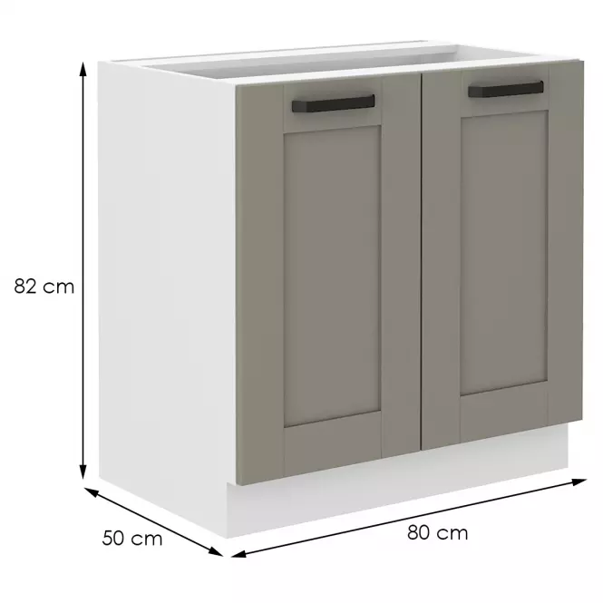 Szafka kuchenna Luna claygrey/biały 80D 2F BB