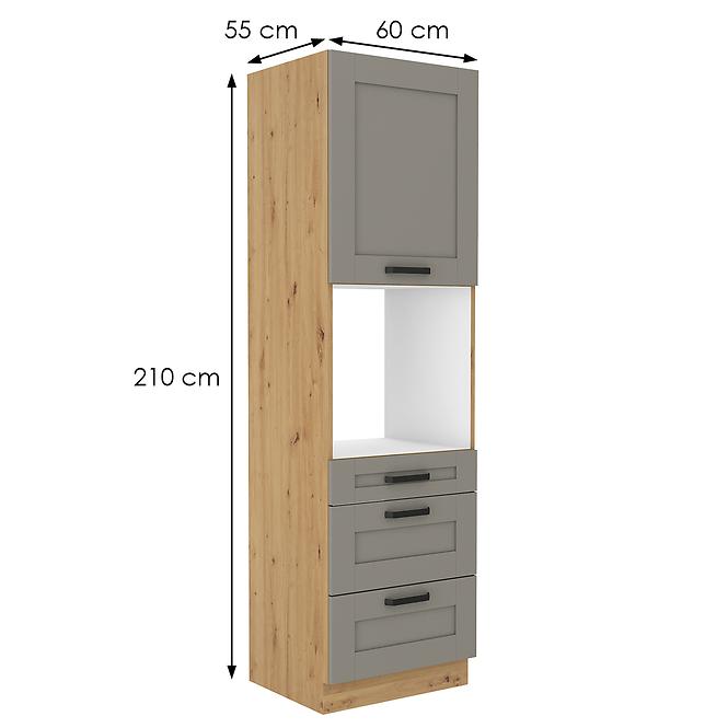 Szafka kuchenna Luna claygrey/artisan 60DPS-210 3S 1F