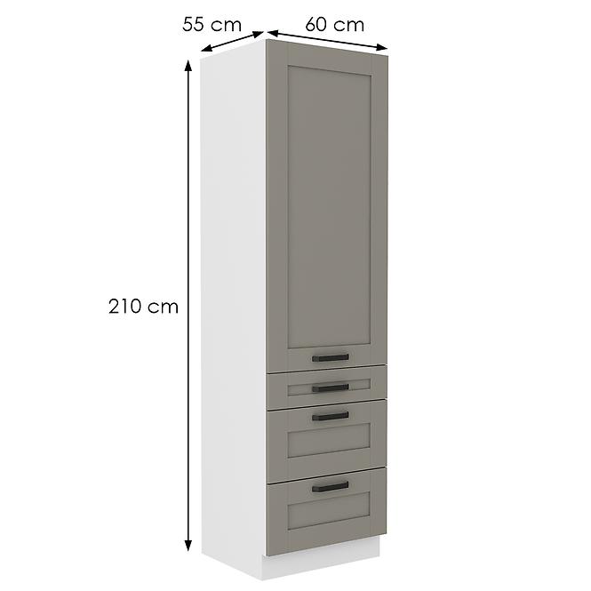 Szafka kuchenna Luna claygrey/biały 60DKS-210 3S 1F