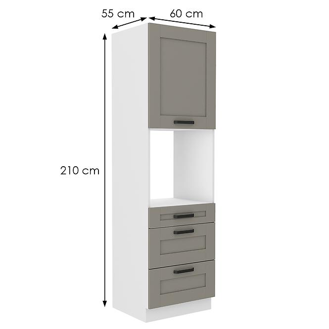 Szafka kuchenna Luna claygrey/biały 60DPS-210 3S 1F