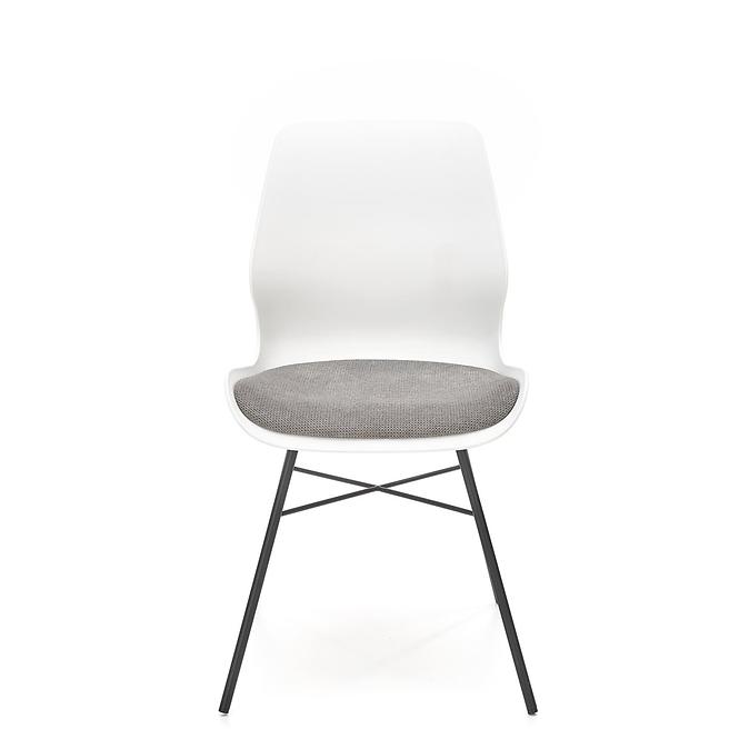 Krzesło K488 Tkanina/Poliprop./METAL Biały/Popiel