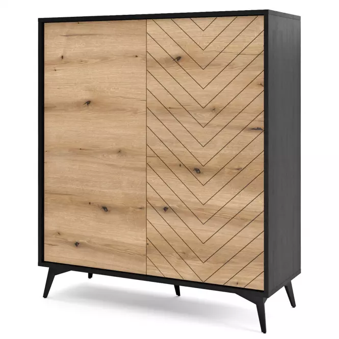 Komoda Diamond KD104 dąb evoke/czarny