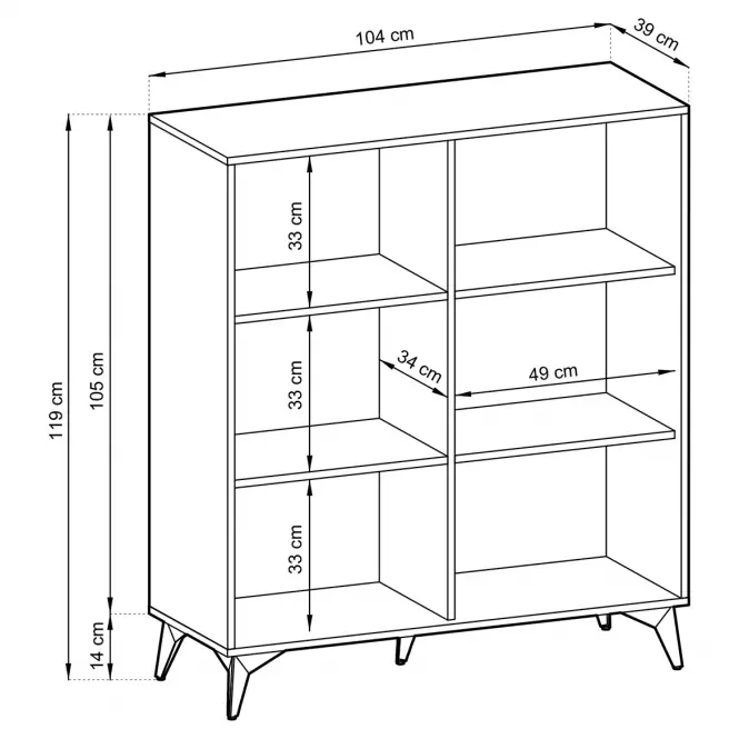 Komoda Diamond KD104 dąb evoke/czarny
