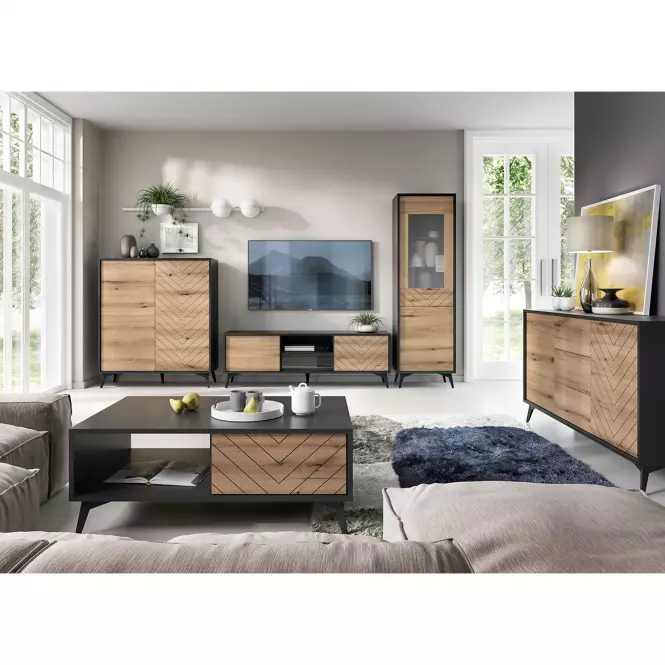 Komoda Diamond KD104 dąb evoke/czarny