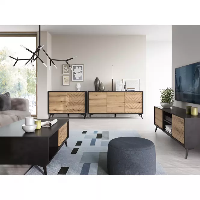 Komoda Diamond KD104 dąb evoke/czarny